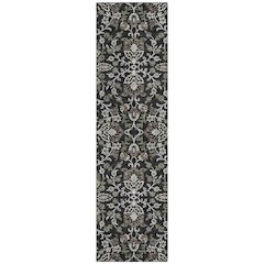 Machine Washable Indoor/Outdoor Chantille ACN2634 Black 2'3" x 7'6" Runner Rug