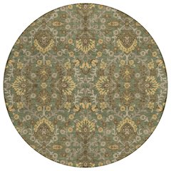 Machine Washable Indoor/Outdoor Chantille ACN2634 Green 8' x 8' Round Rug