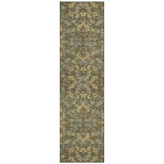 Machine Washable Indoor/Outdoor Chantille ACN2634 Green 2'3" x 7'6" Runner Rug