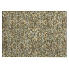 Machine Washable Indoor/Outdoor Chantille ACN2634 Green 1'8" x 2'6" Rug