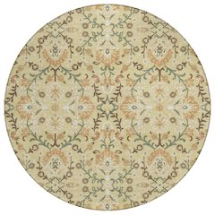 Machine Washable Indoor/Outdoor Chantille ACN2634 Gold 8' x 8' Round Rug