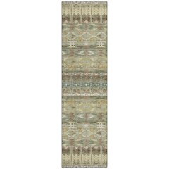 Machine Washable Indoor/Outdoor Chantille ACN2635 Green 2'3" x 7'6" Runner Rug