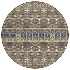 Machine Washable Indoor/Outdoor Chantille ACN2635 Brown 8' x 8' Round Rug