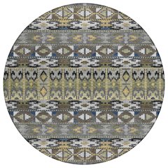 Machine Washable Indoor/Outdoor Chantille ACN2635 Gray 8' x 8' Round Rug