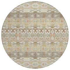 Machine Washable Indoor/Outdoor Chantille ACN2635 Ivory 8' x 8' Round Rug