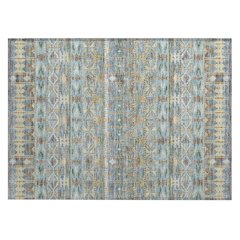 Machine Washable Indoor/Outdoor Chantille ACN2635 Teal 1'8" x 2'6" Rug