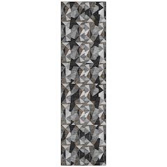 Machine Washable Indoor/Outdoor Chantille ACN2636 Black 2'3" x 7'6" Runner Rug