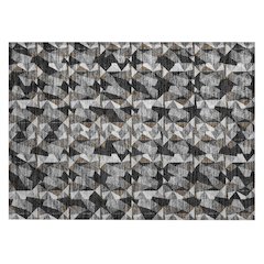 Machine Washable Indoor/Outdoor Chantille ACN2636 Black 1'8" x 2'6" Rug