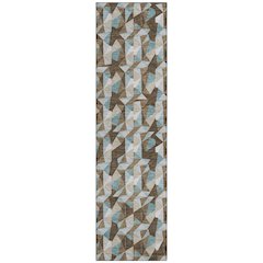 Machine Washable Indoor/Outdoor Chantille ACN2636 Brown 2'3" x 7'6" Runner Rug
