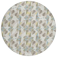 Machine Washable Indoor/Outdoor Chantille ACN2636 Ivory 8' x 8' Round Rug