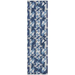 Machine Washable Indoor/Outdoor Chantille ACN2636 Blue 2'3" x 7'6" Runner Rug