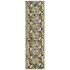 Machine Washable Indoor/Outdoor Chantille ACN2636 Green 2'3" x 7'6" Runner Rug