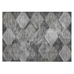 Machine Washable Indoor/Outdoor Chantille ACN2637 Black 1'8" x 2'6" Rug