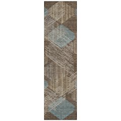 Machine Washable Indoor/Outdoor Chantille ACN2637 Brown 2'3" x 7'6" Runner Rug