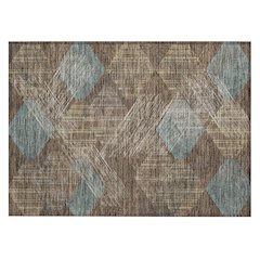 Machine Washable Indoor/Outdoor Chantille ACN2637 Brown 1'8" x 2'6" Rug