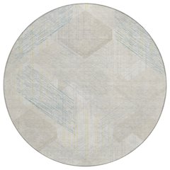 Machine Washable Indoor/Outdoor Chantille ACN2637 Ivory 8' x 8' Round Rug