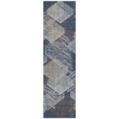 Machine Washable Indoor/Outdoor Chantille ACN2637 Blue 2'3" x 7'6" Runner Rug
