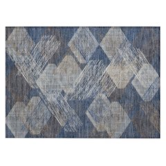 Machine Washable Indoor/Outdoor Chantille ACN2637 Blue 1'8" x 2'6" Rug
