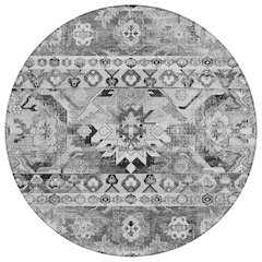 Machine Washable Indoor/Outdoor Chantille ACN2638 Gray 8' x 8' Round Rug