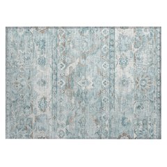 Machine Washable Indoor/Outdoor Chantille ACN2638 Teal 1'8" x 2'6" Rug