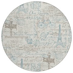 Machine Washable Indoor/Outdoor Chantille ACN2639 Brown 8' x 8' Round Rug