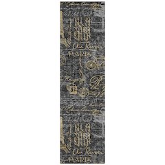 Machine Washable Indoor/Outdoor Chantille ACN2639 Black 2'3" x 7'6" Runner Rug