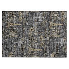 Machine Washable Indoor/Outdoor Chantille ACN2639 Black 1'8" x 2'6" Rug