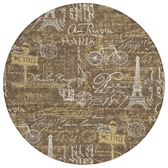 Machine Washable Indoor/Outdoor Chantille ACN2639 Brown 8' x 8' Round Rug