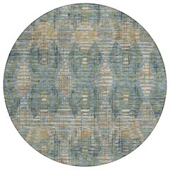 Machine Washable Indoor/Outdoor Chantille ACN2640 Green 8' x 8' Round Rug
