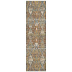 Machine Washable Indoor/Outdoor Chantille ACN2640 Orange 2'3" x 7'6" Runner Rug