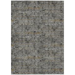 Machine Washable Indoor/Outdoor Chantille ACN2641 Black 2'6" x 3'10" Rug