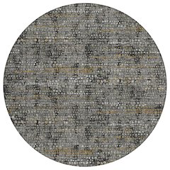 Machine Washable Indoor/Outdoor Chantille ACN2641 Black 8' x 8' Round Rug