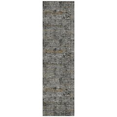 Machine Washable Indoor/Outdoor Chantille ACN2641 Black 2'3" x 7'6" Runner Rug