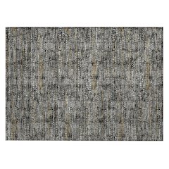 Machine Washable Indoor/Outdoor Chantille ACN2641 Black 1'8" x 2'6" Rug