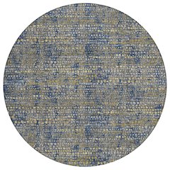 Machine Washable Indoor/Outdoor Chantille ACN2641 Blue 8' x 8' Round Rug