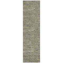 Machine Washable Indoor/Outdoor Chantille ACN2641 Green 2'3" x 7'6" Runner Rug
