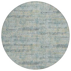 Machine Washable Indoor/Outdoor Chantille ACN2641 Teal 8' x 8' Round Rug