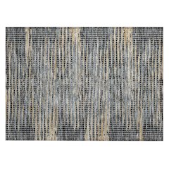Machine Washable Indoor/Outdoor Chantille ACN2642 Black 1'8" x 2'6" Rug