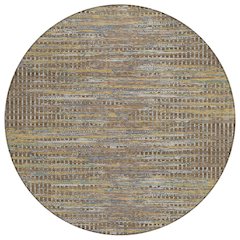 Machine Washable Indoor/Outdoor Chantille ACN2642 Brown 8' x 8' Round Rug