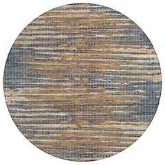 Machine Washable Indoor/Outdoor Chantille ACN2642 Blue 8' x 8' Round Rug
