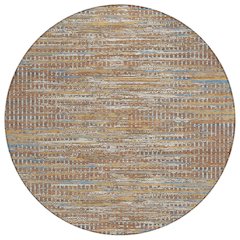 Machine Washable Indoor/Outdoor Chantille ACN2642 Orange 8' x 8' Round Rug