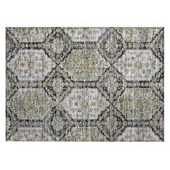 Machine Washable Indoor/Outdoor Chantille ACN2643 Black 1'8" x 2'6" Rug