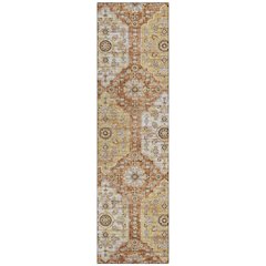 Machine Washable Indoor/Outdoor Chantille ACN2643 Orange 2'3" x 7'6" Runner Rug
