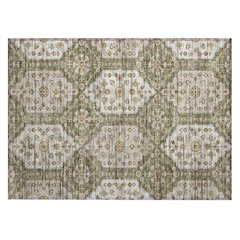 Machine Washable Indoor/Outdoor Chantille ACN2643 Green 1'8" x 2'6" Rug