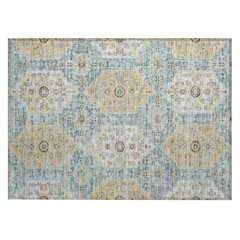 Machine Washable Indoor/Outdoor Chantille ACN2643 Teal 1'8" x 2'6" Rug