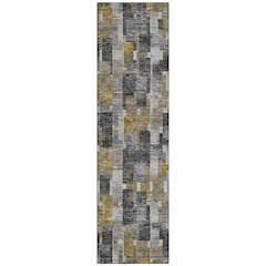 Machine Washable Indoor/Outdoor Chantille ACN2644 Black 2'3" x 7'6" Runner Rug