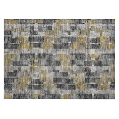 Machine Washable Indoor/Outdoor Chantille ACN2644 Black 1'8" x 2'6" Rug