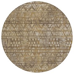 Machine Washable Indoor/Outdoor Chantille ACN2645 Brown 8' x 8' Round Rug