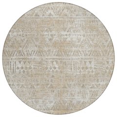 Machine Washable Indoor/Outdoor Chantille ACN2645 Ivory 8' x 8' Round Rug