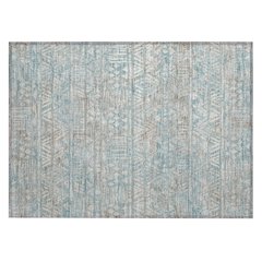 Machine Washable Indoor/Outdoor Chantille ACN2645 Teal 1'8" x 2'6" Rug